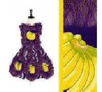 香蕉印花连衣裙
