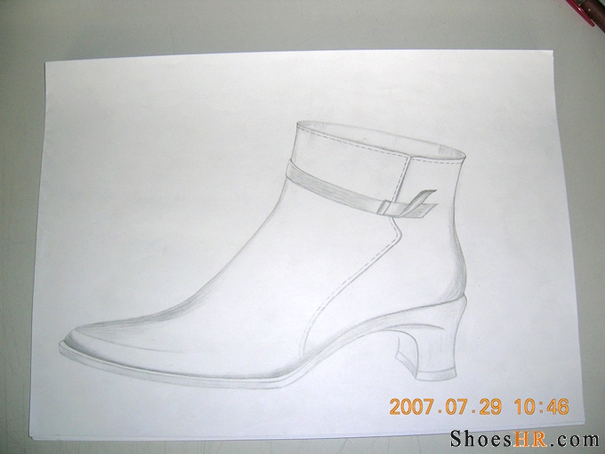 素描鞋图,周芳--中国鞋业设计师网
